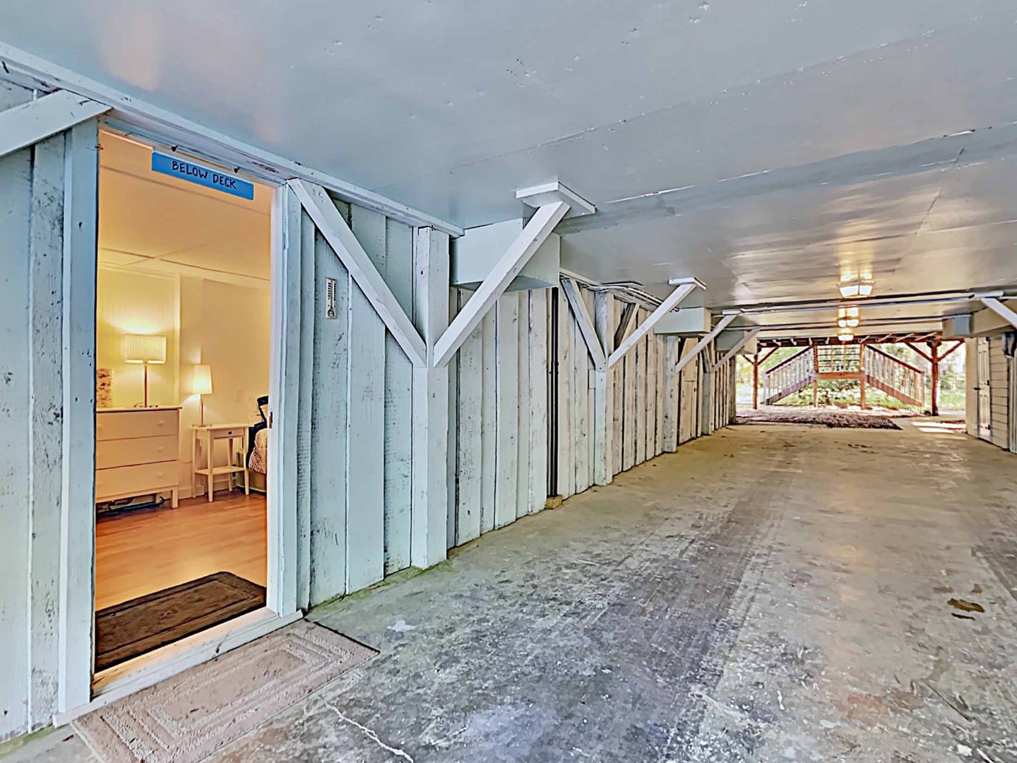 Entrance to Below Deck in Carport Area