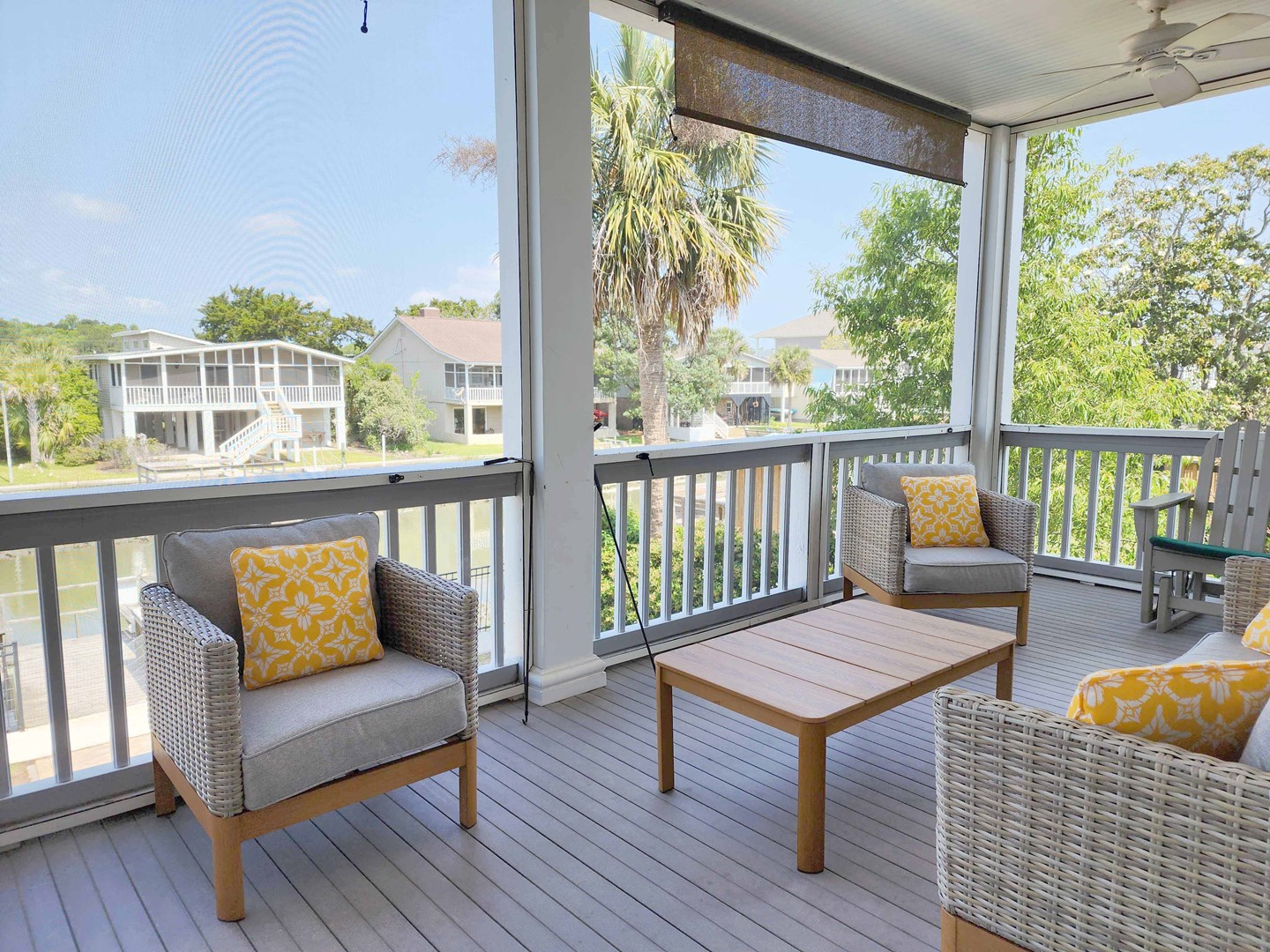 Screened Porch Overlooks Canal