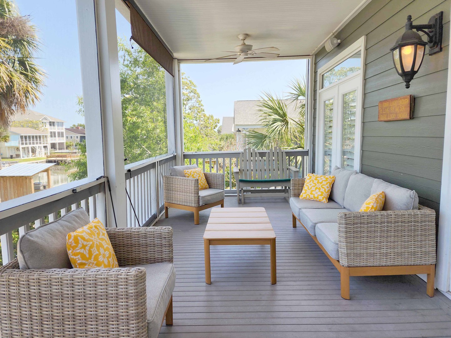 Screened Porch Overlooks Canal