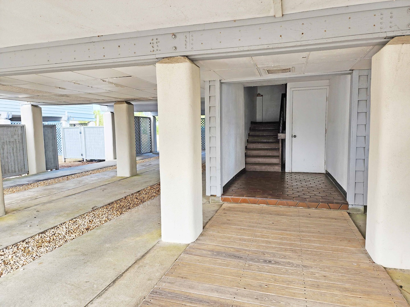 Covered Stairs in Carport Area