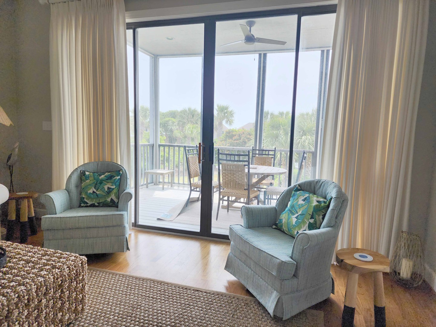Living Area Opens to Screened Porch