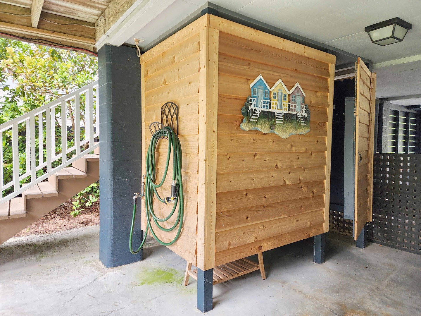 Enclosed Outside Shower