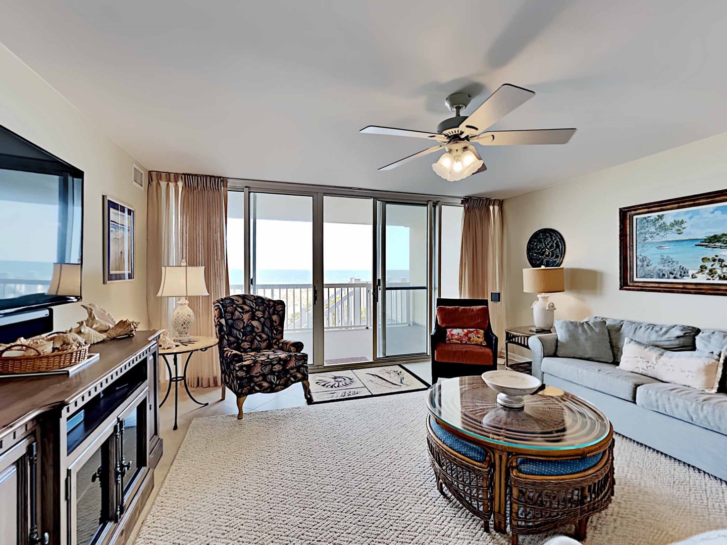 Living Area Opens to Balcony and View