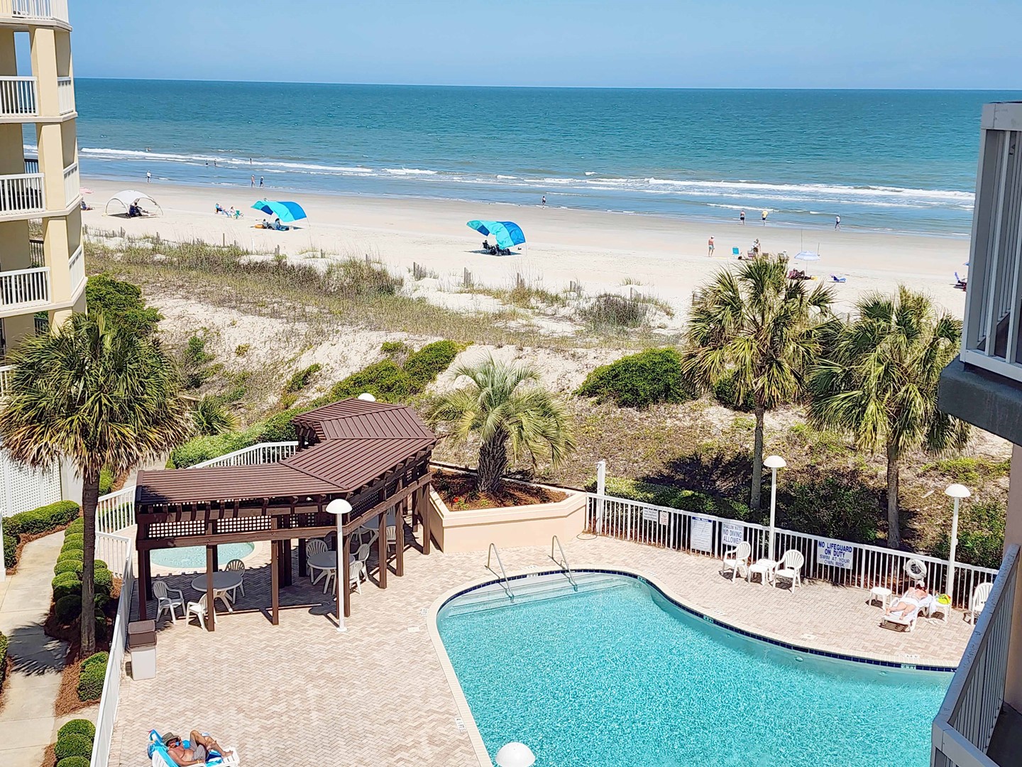 Balcony View to Ocean & Pool