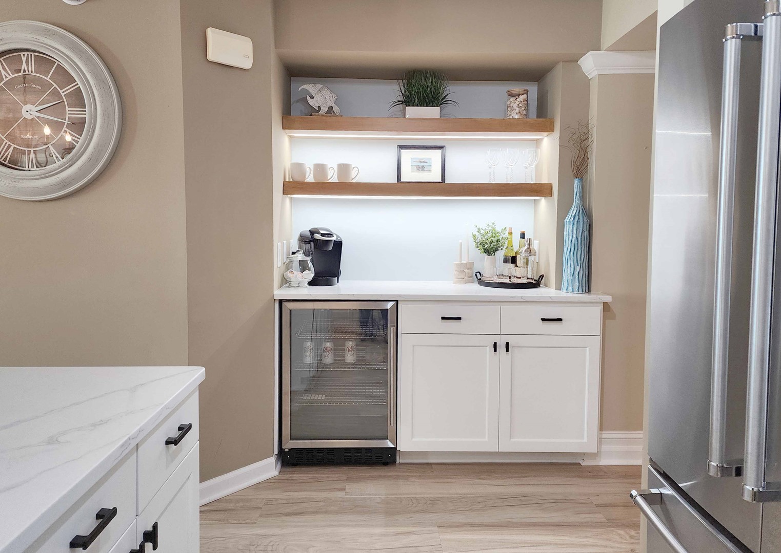 Kitchen Bar with Beverage Fridge