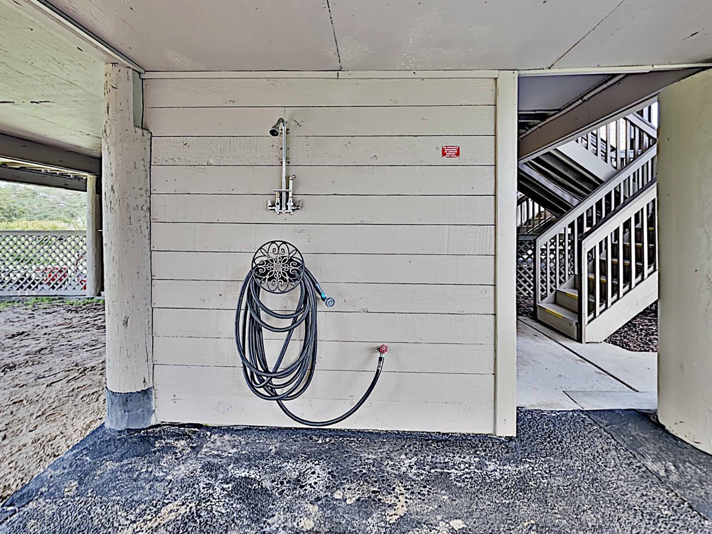 Beach Shower in Carport 