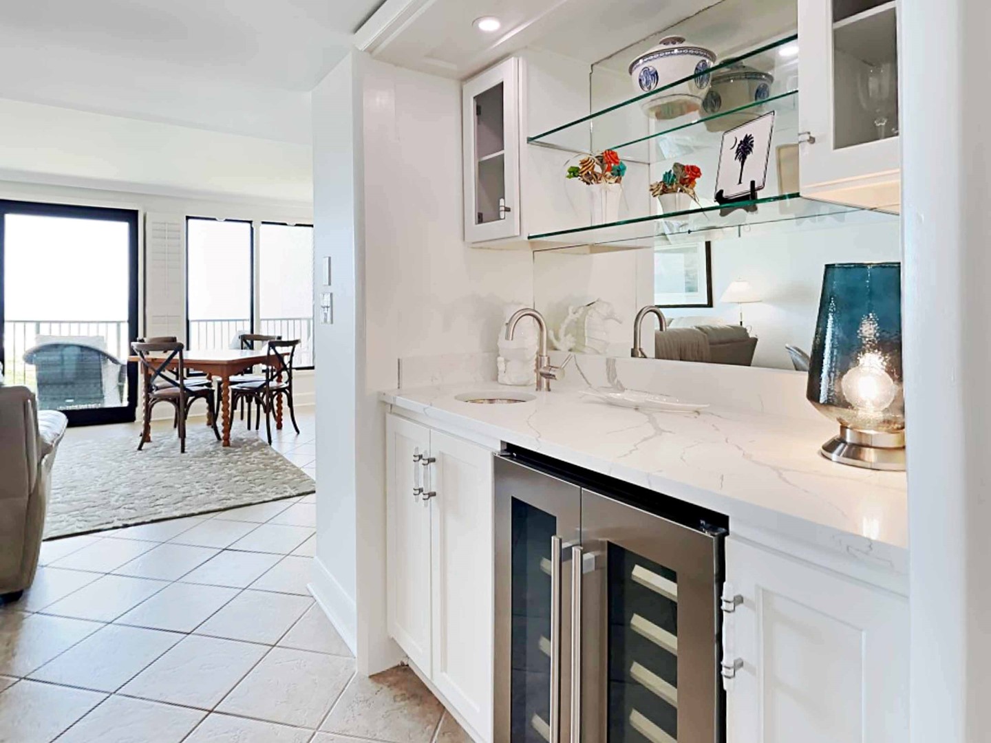 Wetbar with Combination Beverage & Wine Cooler