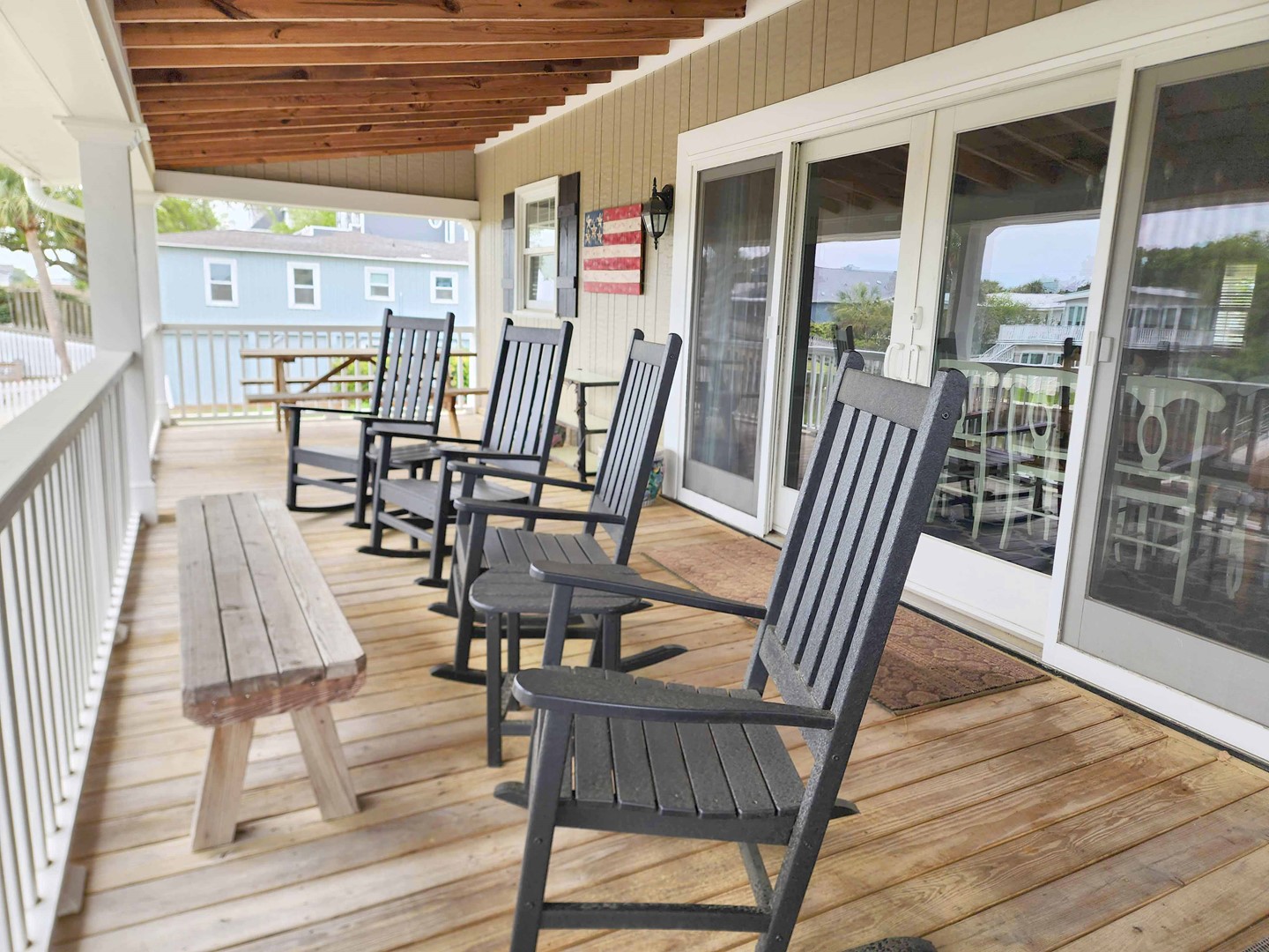Porch Equipped with Rocking Chairs