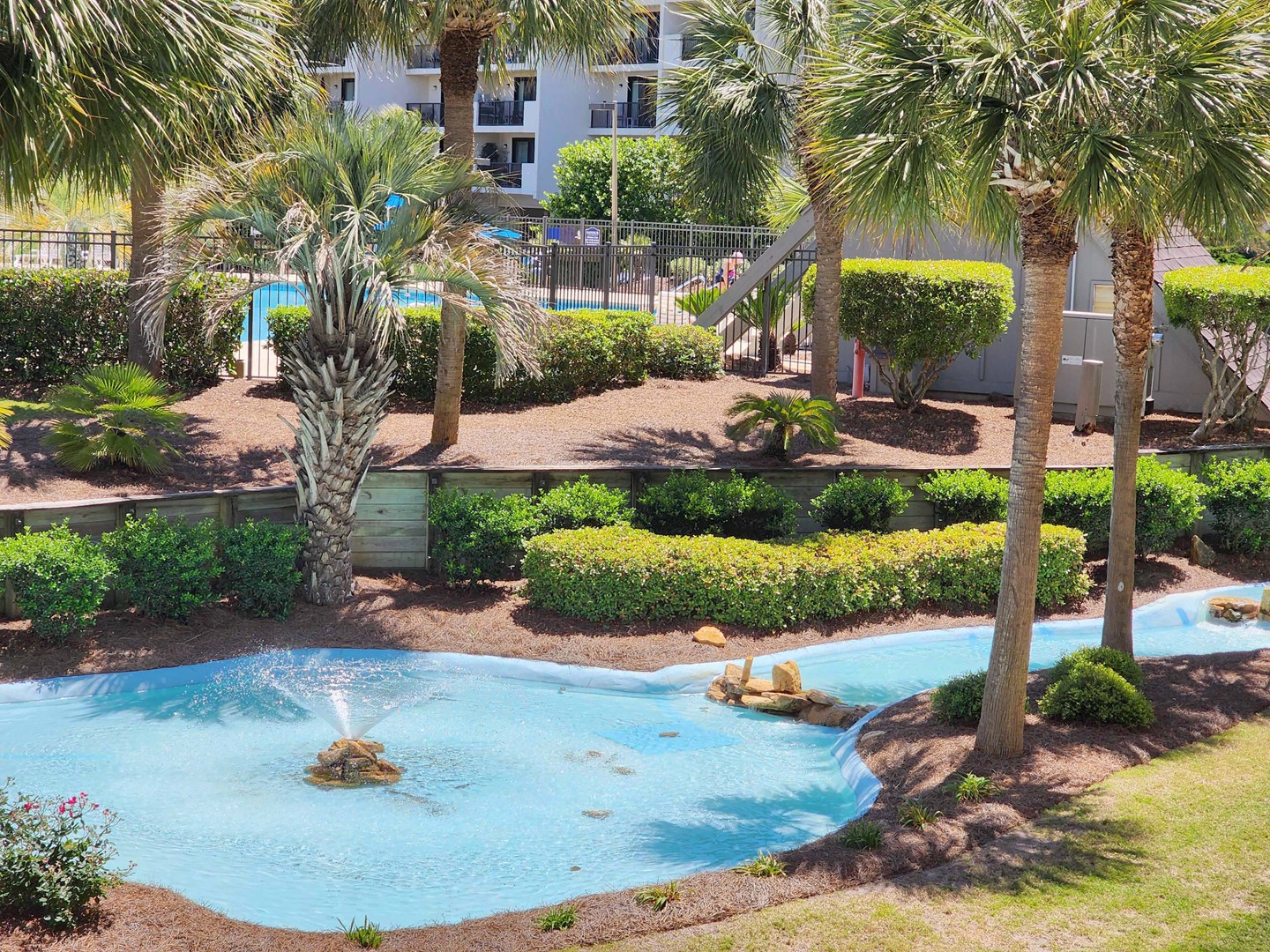 Balcony View of Fountain Pool