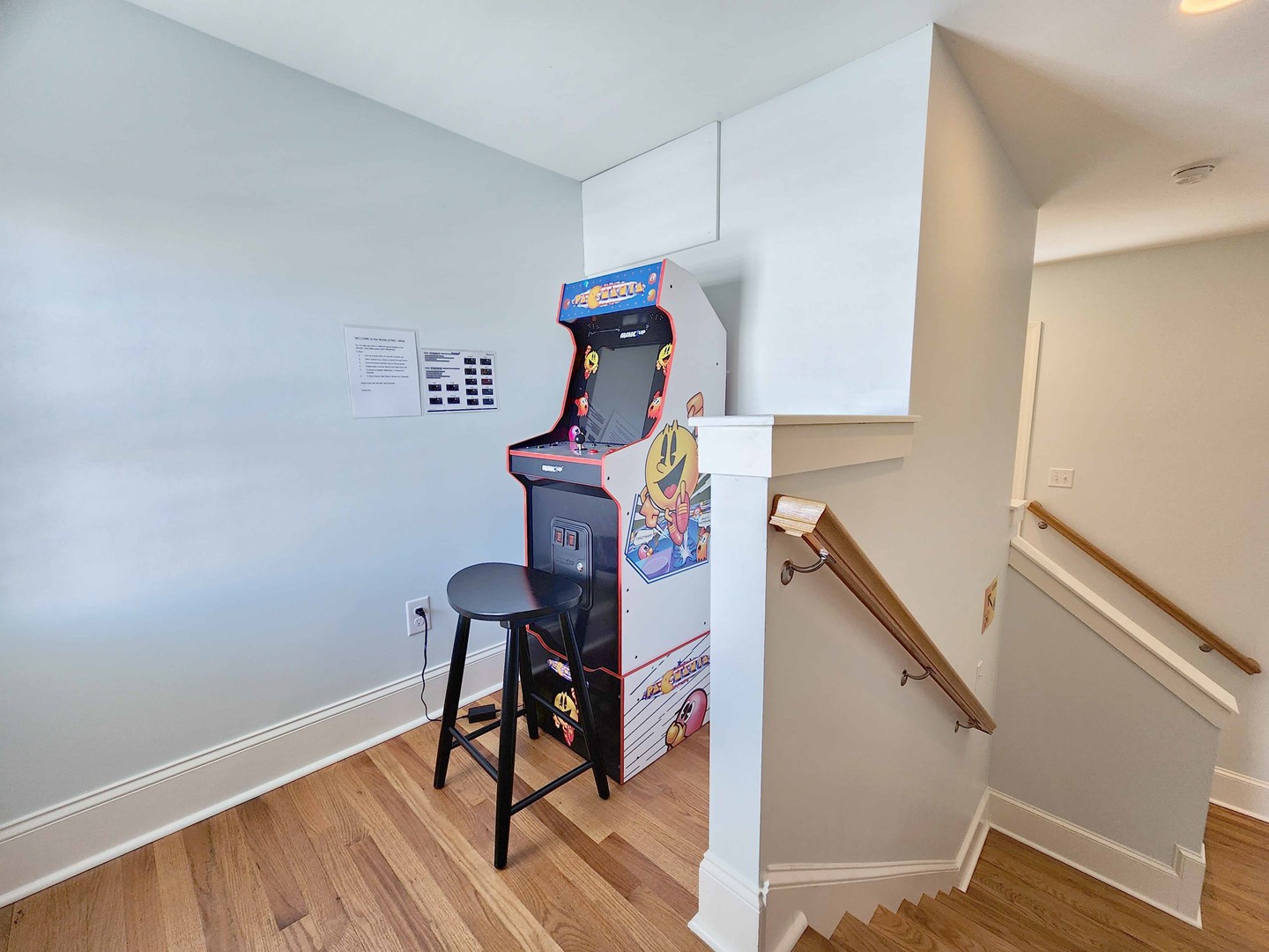 Top Floor with Pac Man Arcade Game