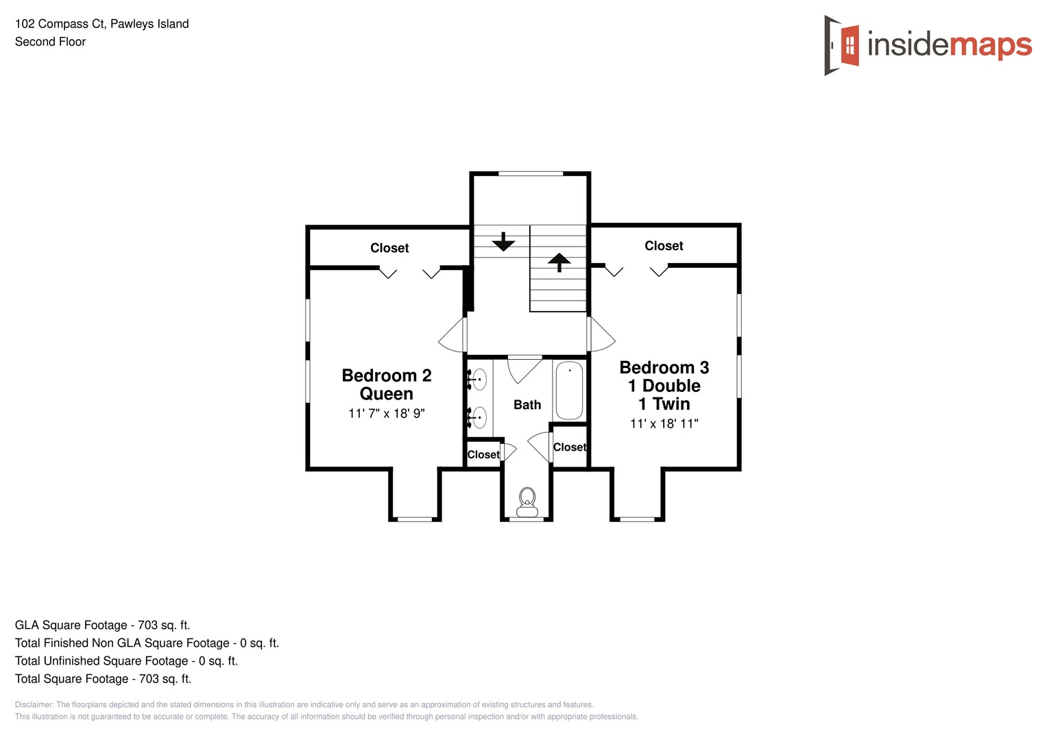 Floor Plan - Compass Point 102 - Top Floor
