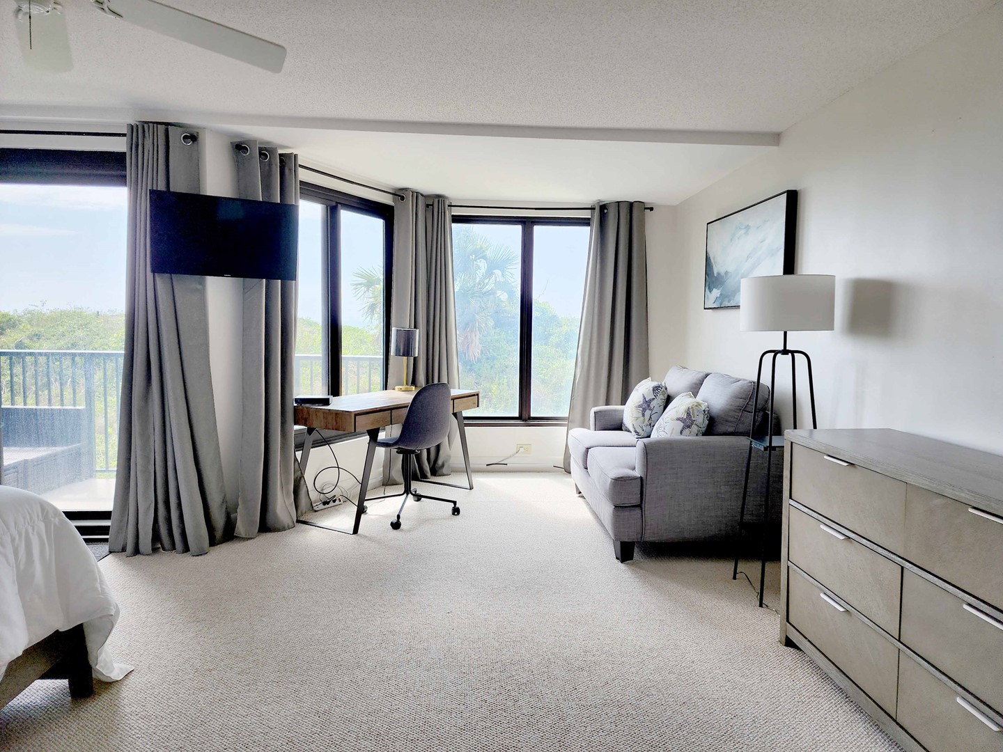 Master Bedroom with Sitting Area and Balcony