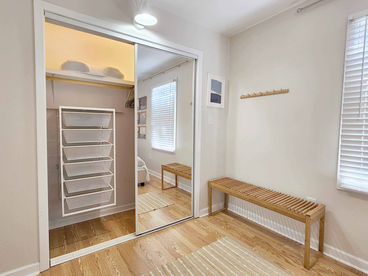 Wall-mounted Mesh Drawers in Bedroom Closets