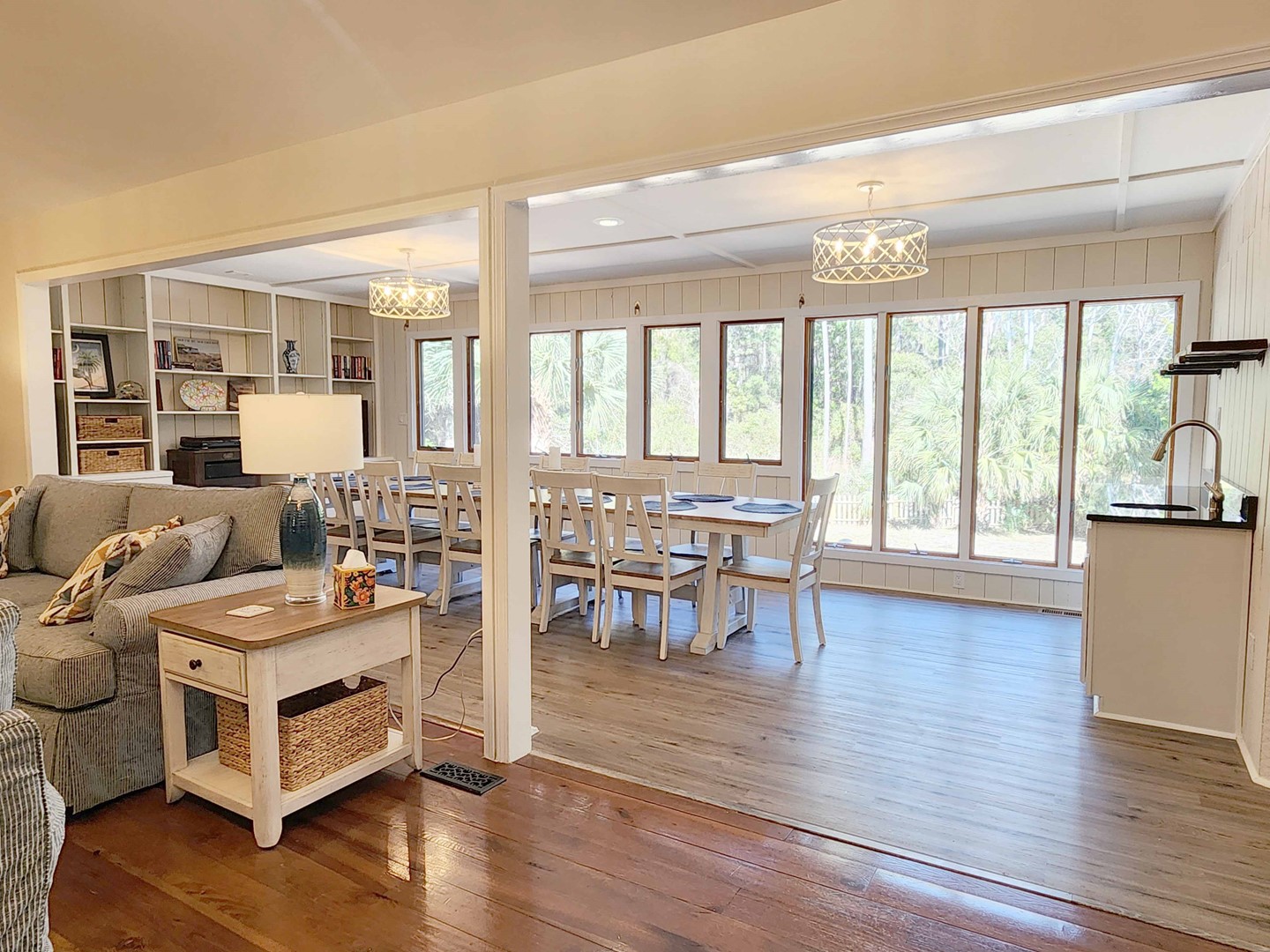 Living Area Opens to Dining Area