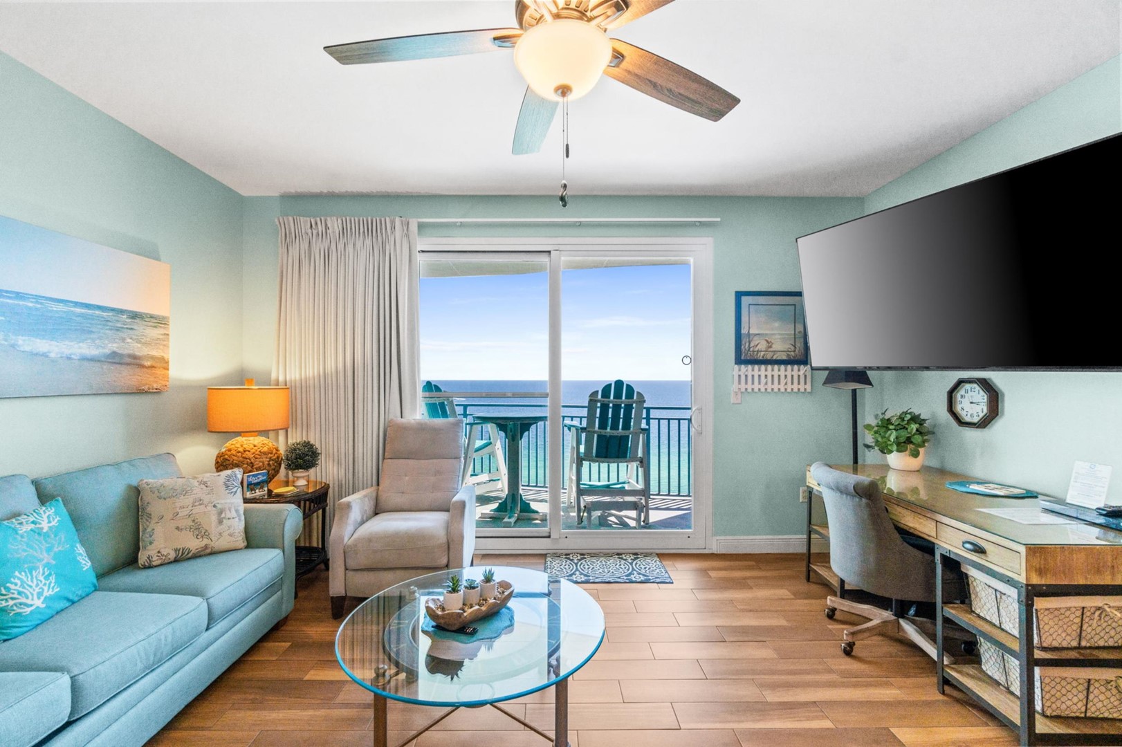 Living Area with Gulf Views