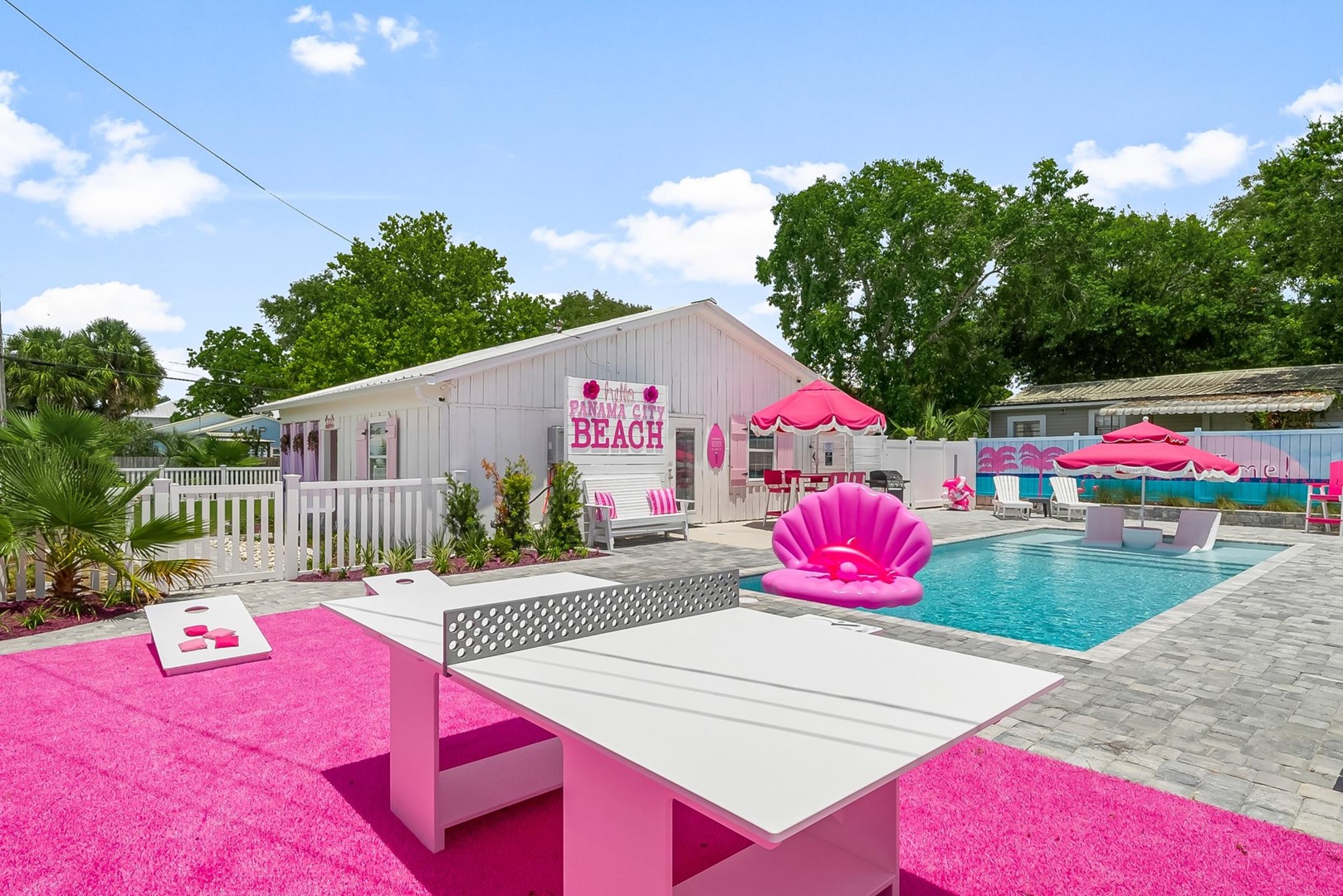 Outdoor Game Zone with PINK Turf