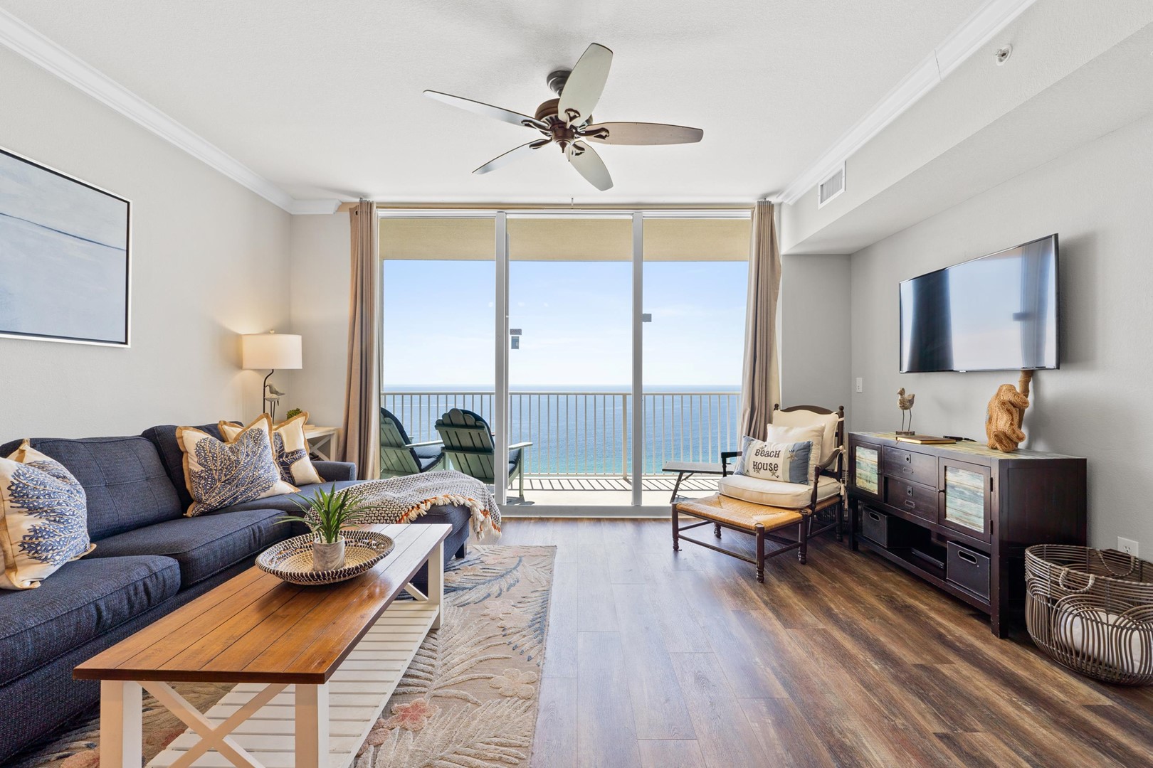 Living Area with Gulf Views