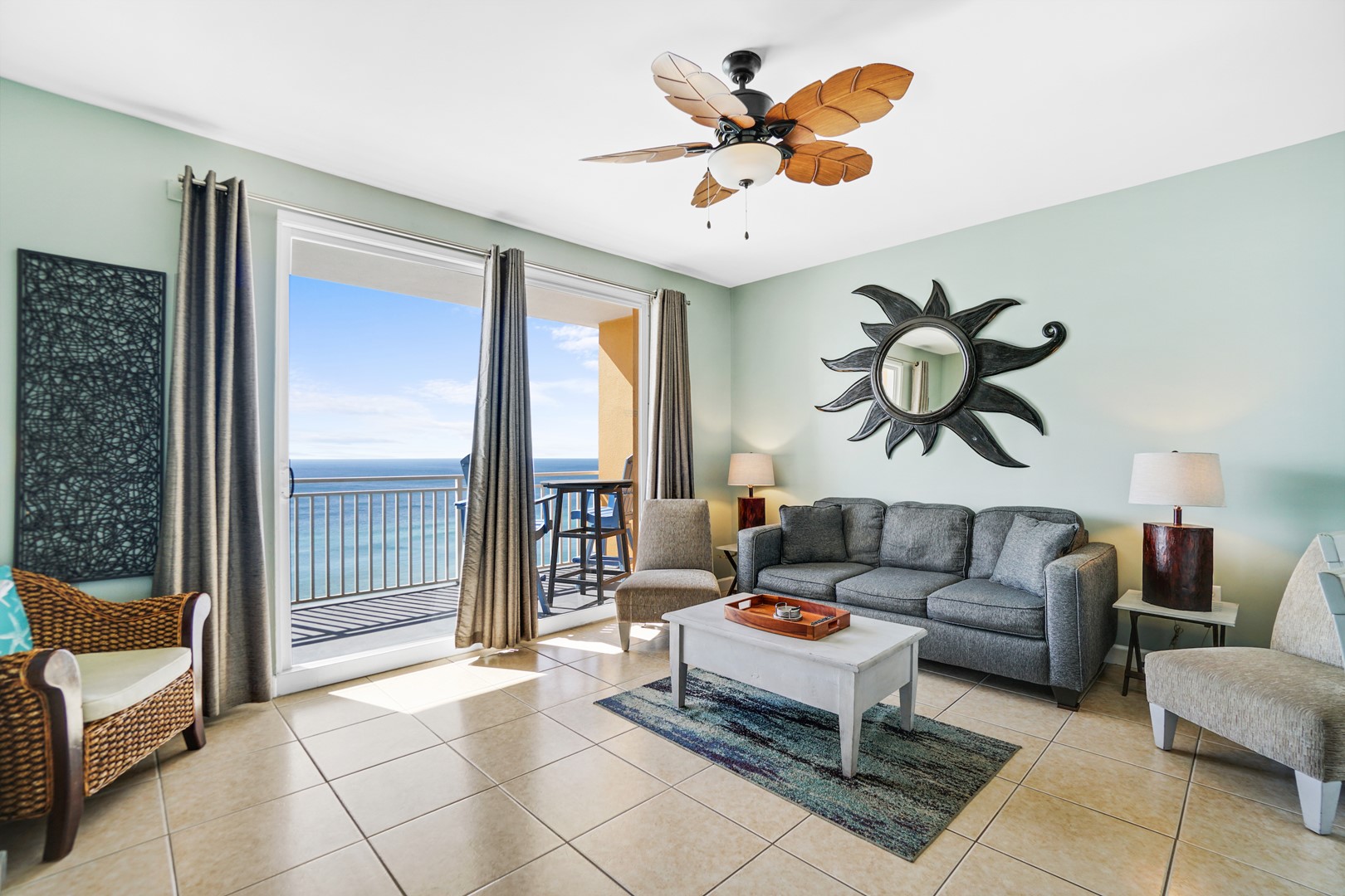 Living Area with Gulf View