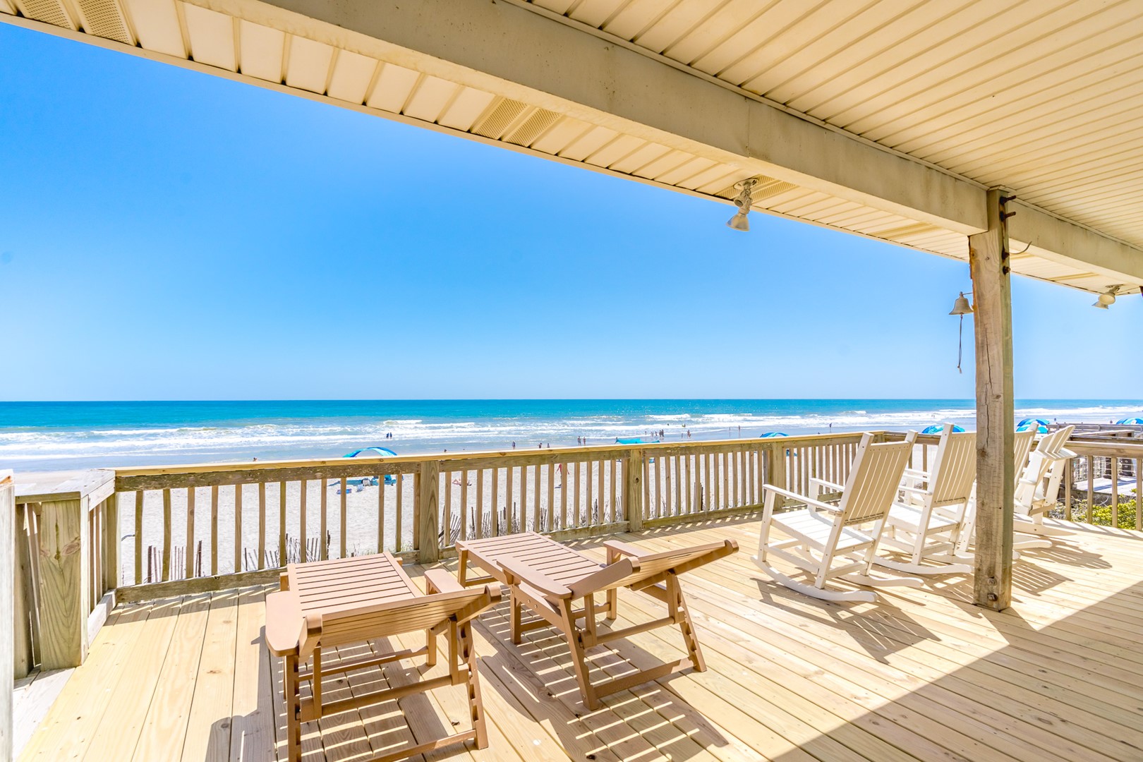 Oceanfront Covered Porch with Sun Deck