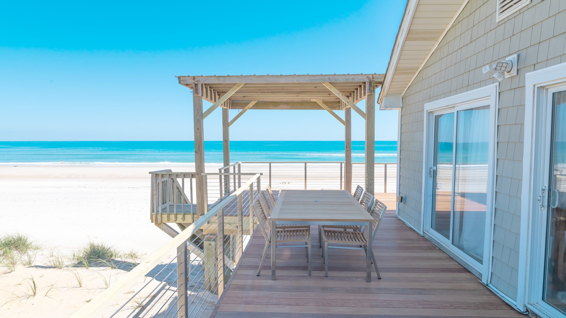Oceanfront Deck With Pergola Side Deck