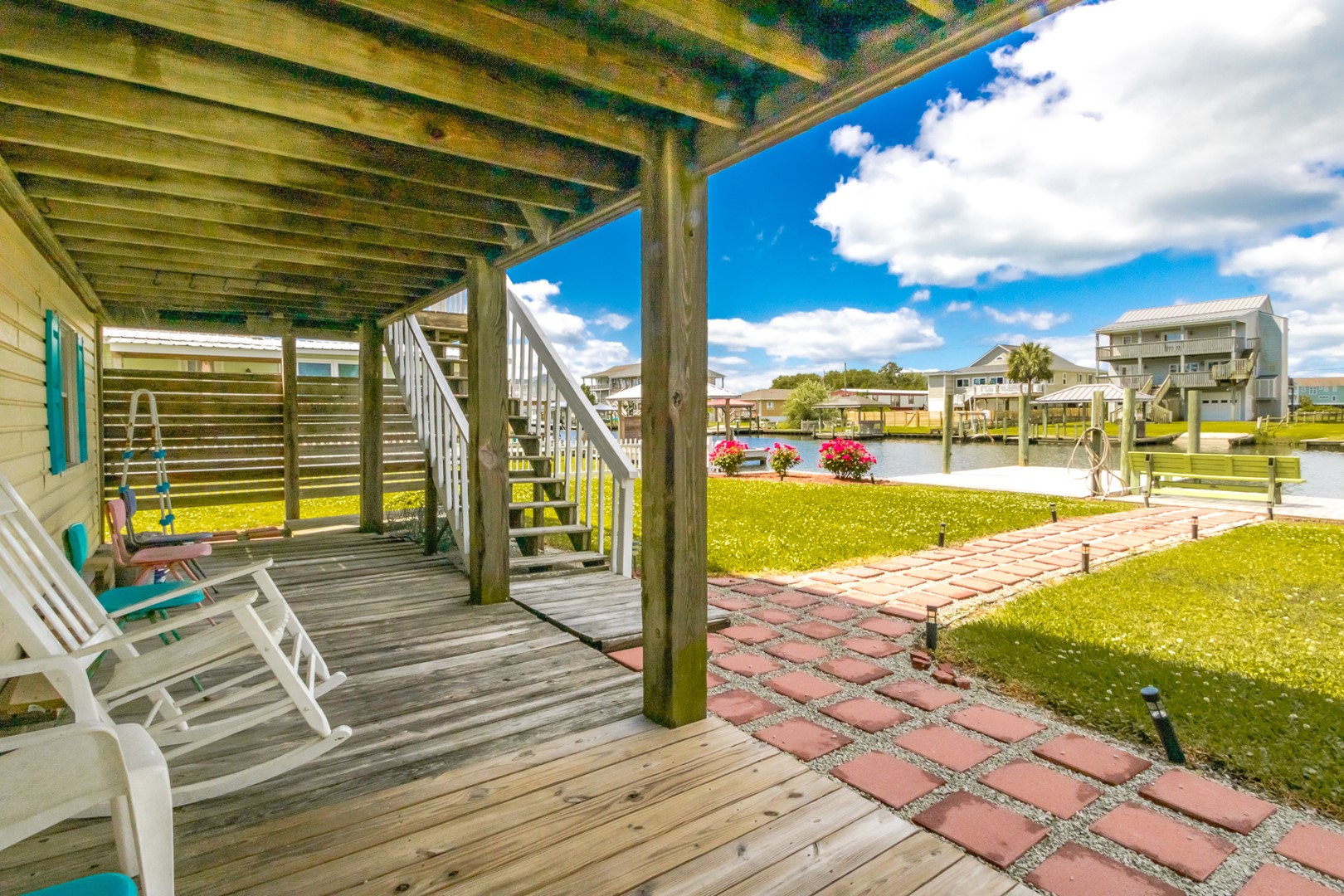 Canal Front Covered Porch