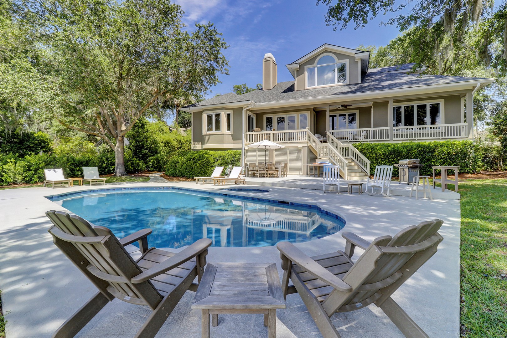 Spacious Backyard with Pool and Serene Views Spacious Backyard with Pool and Serene Views